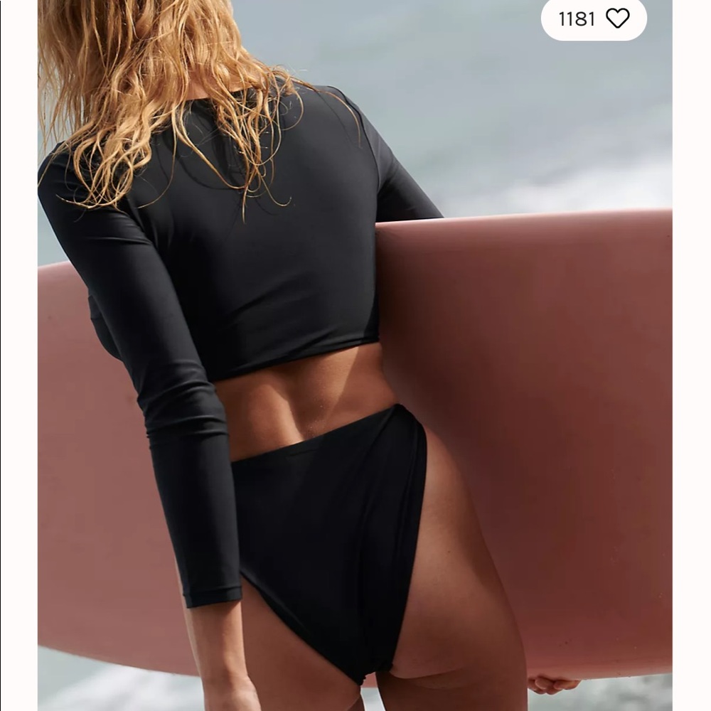 Free People Long Sleeve Crop Bikini Set in Brown - Picture 3 of 6
